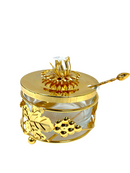 Gold Plated Sugar Pot with Spoon 56*56*53 cm