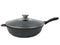 Non Stick Marble Coated Die Cast Aluminium Frypan Wok Black Induction 28cm