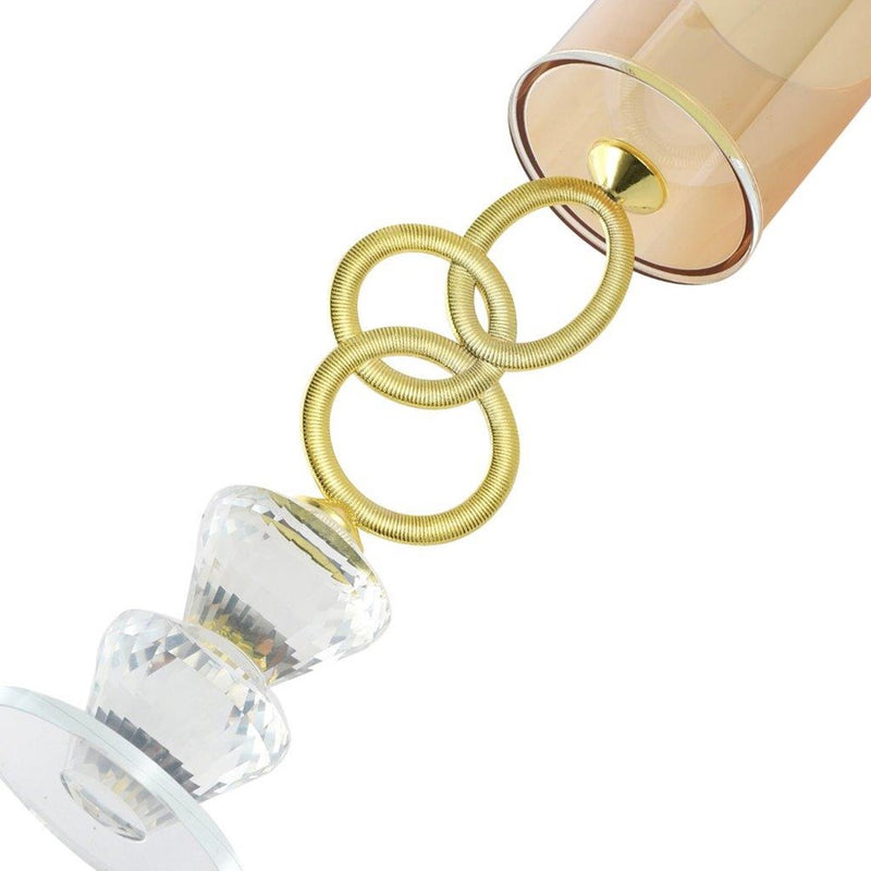 Home Decor Gold Crystal Glass Candlestick Holder 21 cm