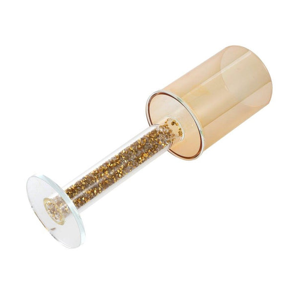 Home Decor Gold Crystal Glass Candlestick Holder 21 cm