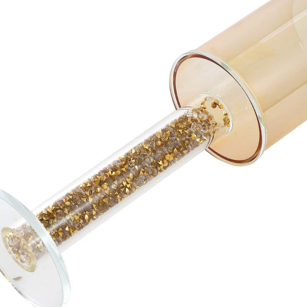 Home Decor Gold Crystal Glass Candlestick Holder 21 cm
