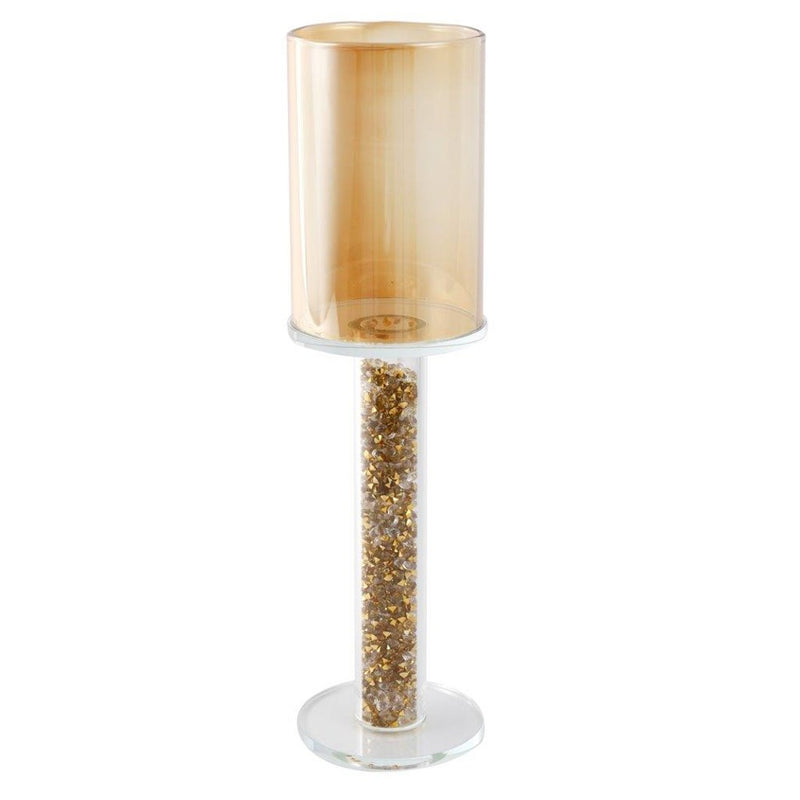 Home Decor Gold Crystal Glass Candlestick Holder 23 cm