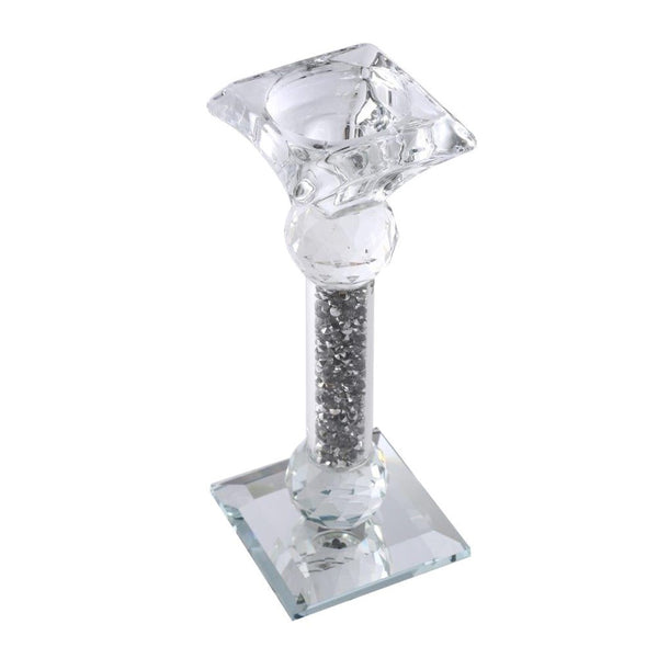 Home Decor Crystal Glass Candlestick Holder 22.5 cm