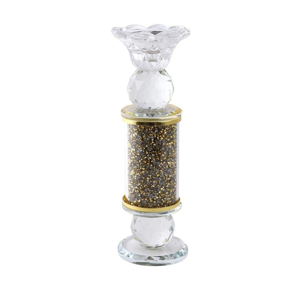 Home Decor Gold Crystal Glass Candlestick Holder 24 cm