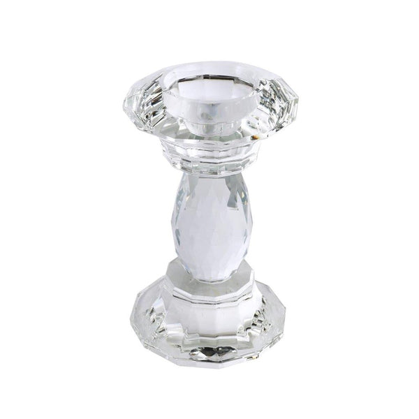 Home Decor Crystal Glass Candlestick Holder 14 cm