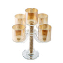 Home Decor Gold Crystal Glass Candlestick Holder 5 arms 26 cm