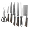 Bass Brand Premium Quality Stainless Steel Chef Kitchen Knife Set of 8 Pcs Grey Handle 30 cm
