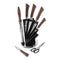 Bass Brand Premium Quality Stainless Steel Chef Kitchen Knife Set of 8 Pcs Gold Handle 30 cm