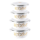 Beige Plastic Vacuum Insulated Hot Pot Food Warmer Set of 4 1L+2L+4L+6L