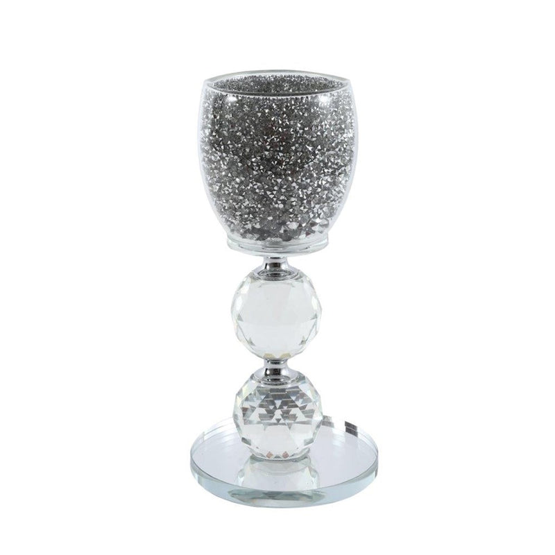Home Decor Crystal Glass Candlestick Holder 16 cm