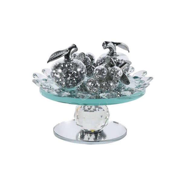Home Decor Crystal Fruit and Stand H - 13 cm ; W - 17 cm
