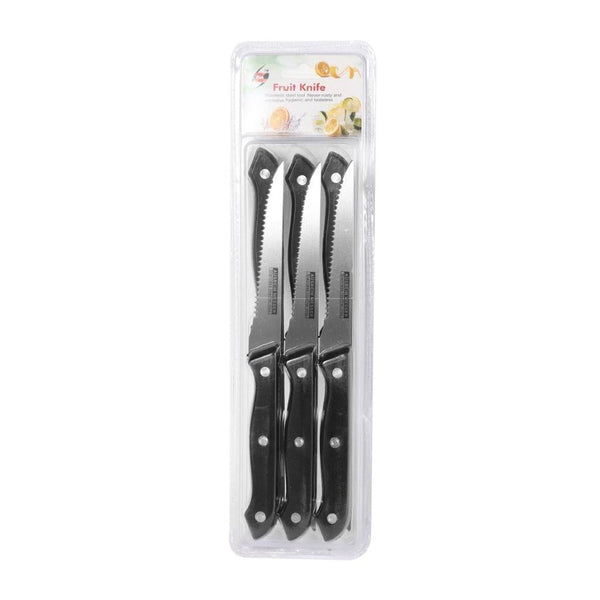 Stainless Steel Serrated Kitchen Fruit Knives Set of 6 23 cm