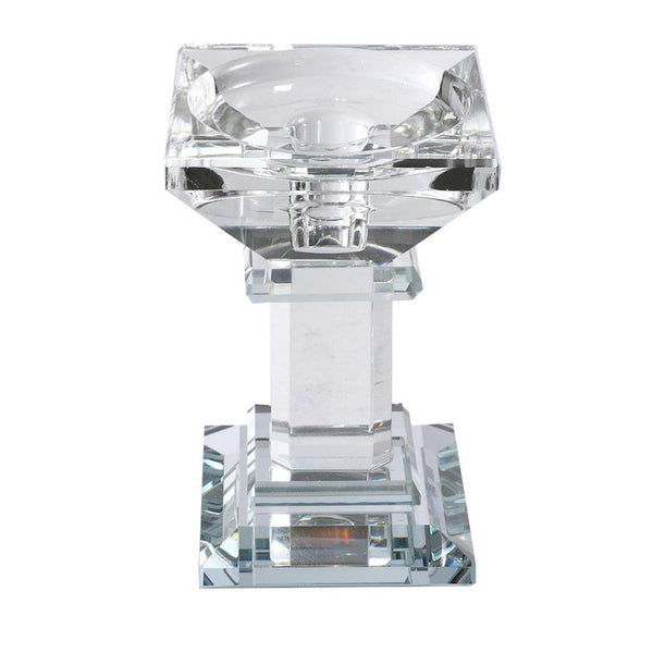Home Decor Crystal Glass Candlestick Holder H - 15 cm ; W - 10 cm