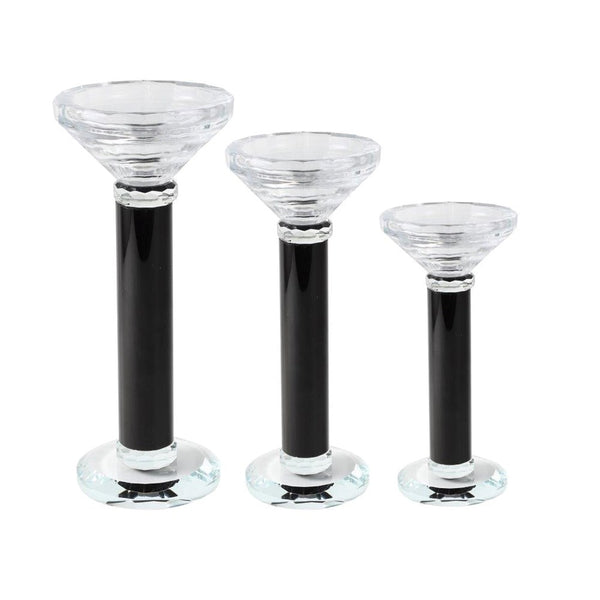 Home Decor Crystal Glass Candlestick Holder 17 cm