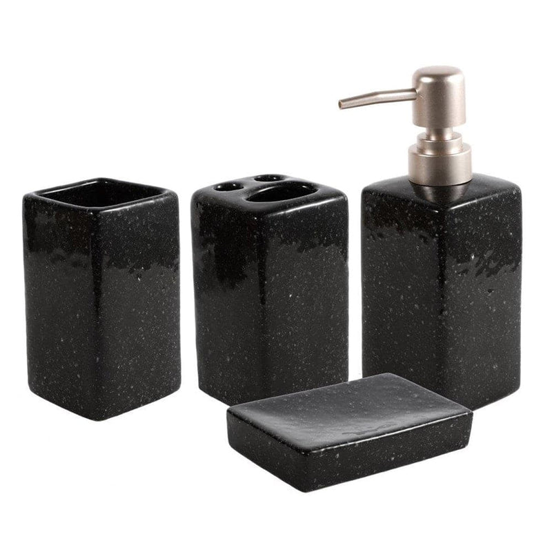 Black Ceramic Bathroom Accessories 4 Pcs Set