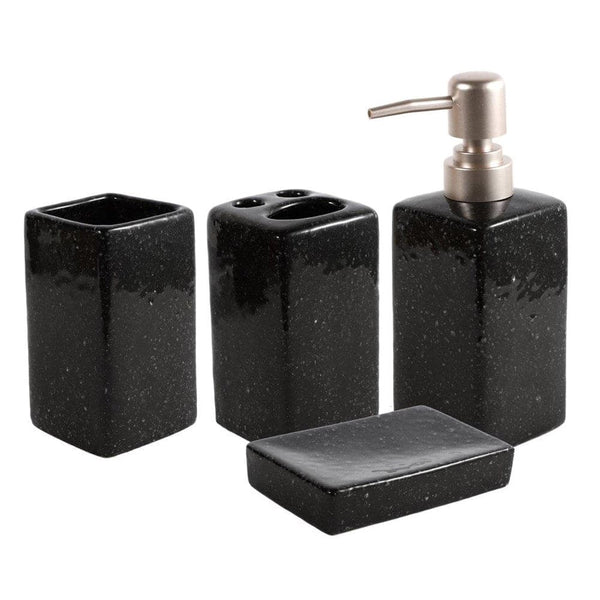 Black Ceramic Bathroom Accessories 4 Pcs Set