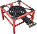 Cast Iron Red Gas Stove with 4 rings Gas Burner with High Pressure 1.2M Hose 48.5*48.5*38 cm