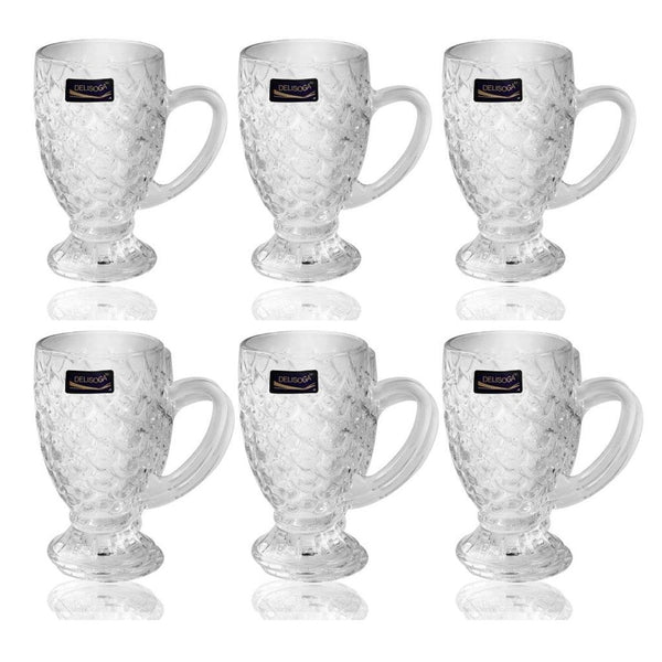 Premium Lead Free Glass Tea Cup Set of 6 pcs 110 ml (Ctn Box 12 units)