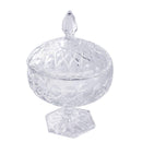 Crystal Glass Footed Fruit Bowl Candy Jar with Lid 16.2*9.7 cm