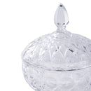 Crystal Glass Footed Fruit Bowl Candy Jar with Lid 16.2*9.7 cm
