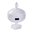 Crystal Glass Footed Fruit Bowl Candy Jar with Lid 16.2*9.7 cm