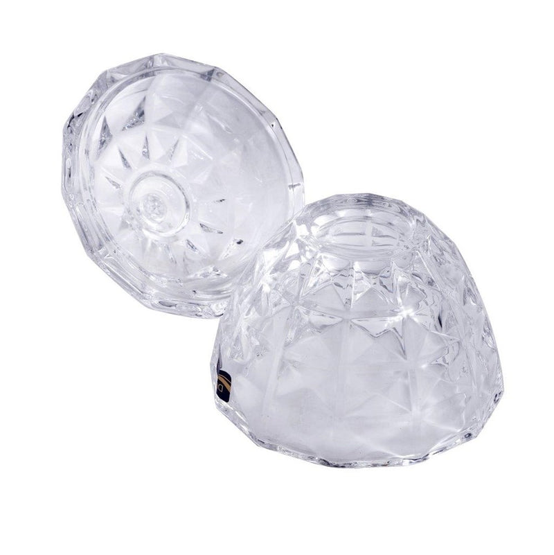 Crystal Glass Round Sugar Bowl Candy Jar with Lid 11.5*14 cm