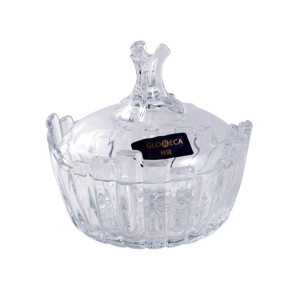 Crystal Glass Star Shape Sugar Bowl Candy Jar with Lid 12.6*6.6 cm
