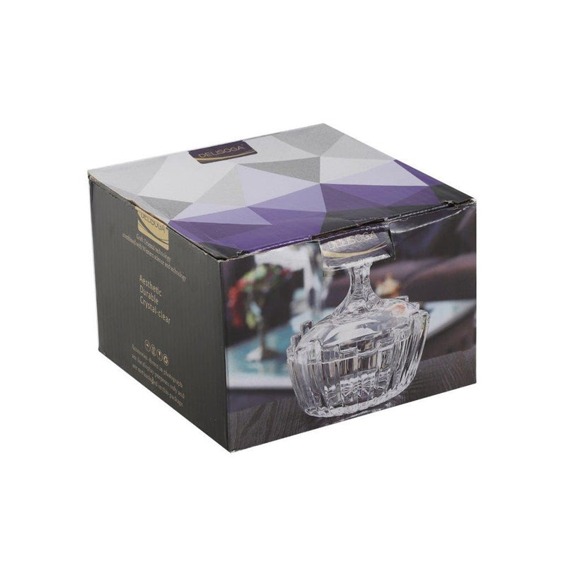 Crystal Glass Star Shape Sugar Bowl Candy Jar with Lid 12.6*6.6 cm