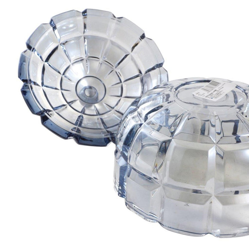 Crystal Glass Round Sugar Bowl Candy Jar with Lid 17.9*18.3 cm