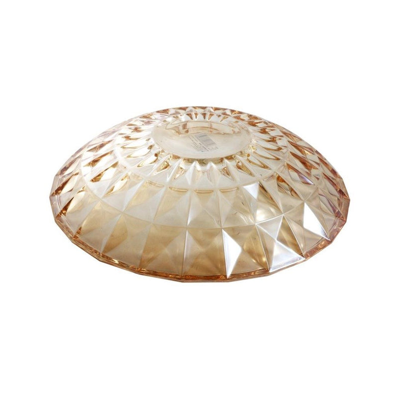 Champagne Colour Crystal Glass Serving Dish Round Fruit Plate 30 cm