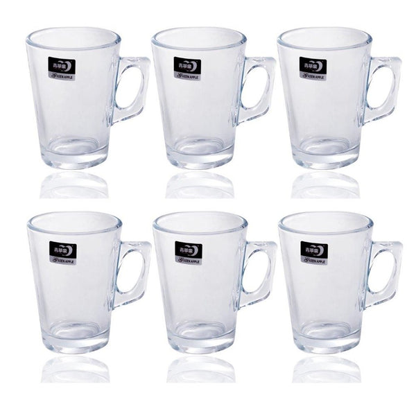Premium Lead Free Glass Tea Cup Set of 6 pcs 130 ml (Ctn Box 12 units)