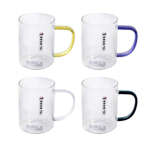 Glass Green Tea Mug Tea Cup Set of 4 Pcs 450 ml