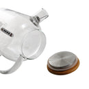 Clear Glass Kettle Style Water and Beverage Jug with Timber Lid and Handle 1.8 Litre