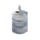 Crystal Glass Sky Blue Round Sugar Bowl Candy Jar Snack Storage Jar with Lid 12.9*22.8 cm