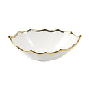 White Ceramic Gold Rim Serving Bowl Salad Bowl 30.85*18.5*10.5 cm