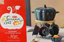 Dark Green Ceramic Soup Tureen Casserole Dish Bowl Set of 9 Pcs with Stand