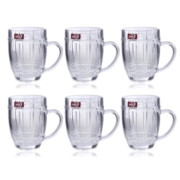 Premium Lead Free Glass Tea Cup Set of 6 pcs 210 ml (Ctn Box 12 units)