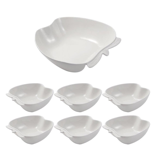 White Ceramic Ice Cream and Dessert Bowl Set of 7 Pcs