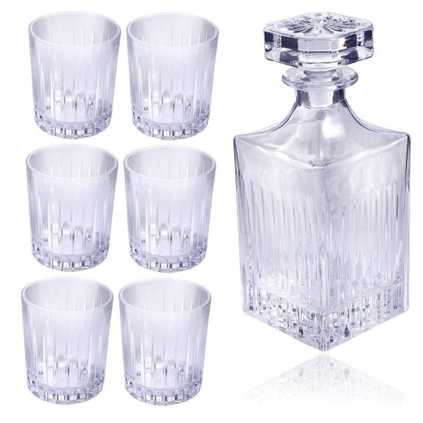 Water and Beverage Jug Decanter and Tumblers Set of 7 Pcs Jug 800 ml Tumbler 320 ml