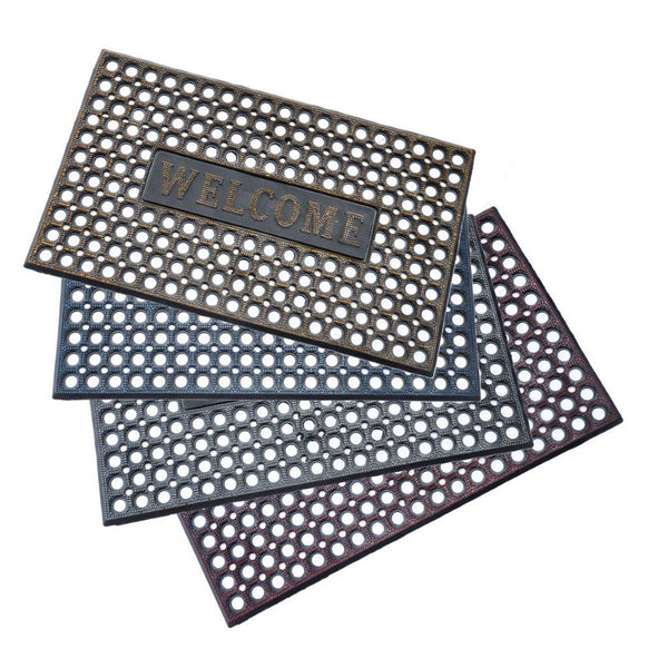 Multi-color Indoor Outdoor Rubber Non Slip Waterproof Entrance Door Welcome Door Mat 44*74 cm