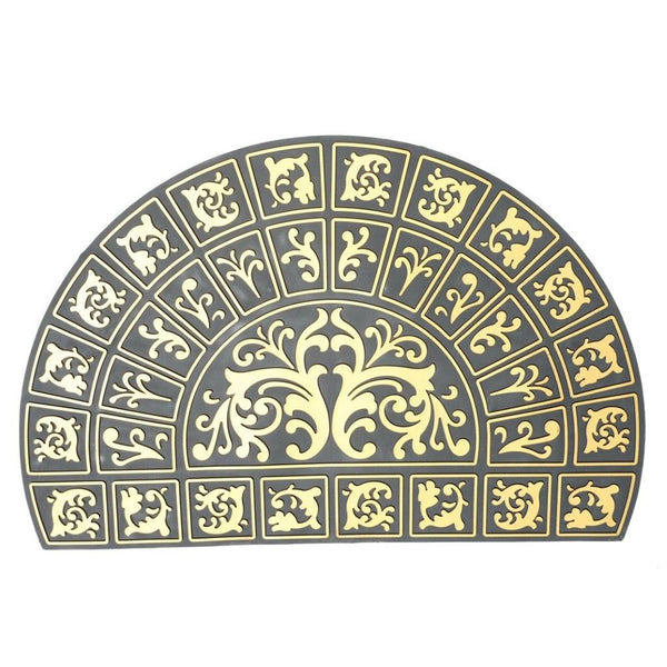 Multi-color Semi Circle Non Slip Waterproof Entrance Door Welcome Door Mat 57*87 cm