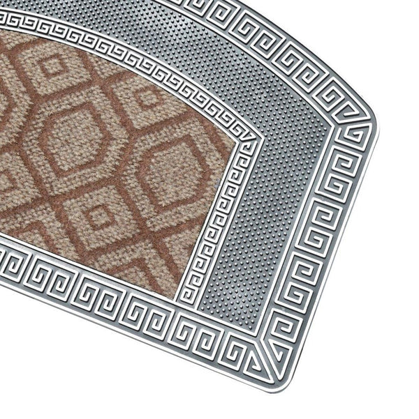 Multi-color Greek Key Border Rubber Non Slip Waterproof Entrance Door Welcome Door Mat 44*74 cm