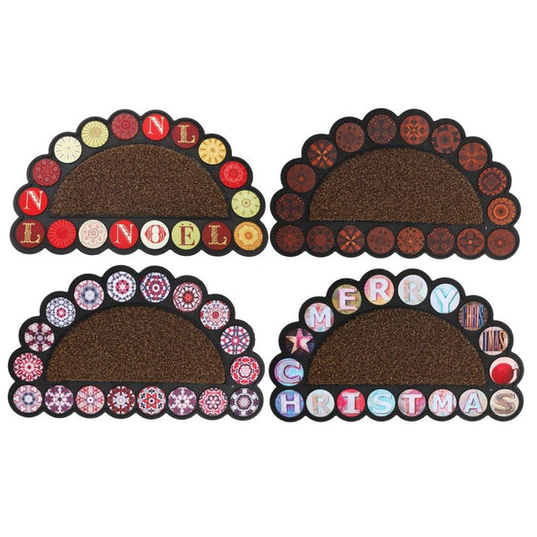 Multi-color Indoor Outdoor Rubber Non Slip Waterproof Entrance Door Christmas Door Mat 45*75 cm