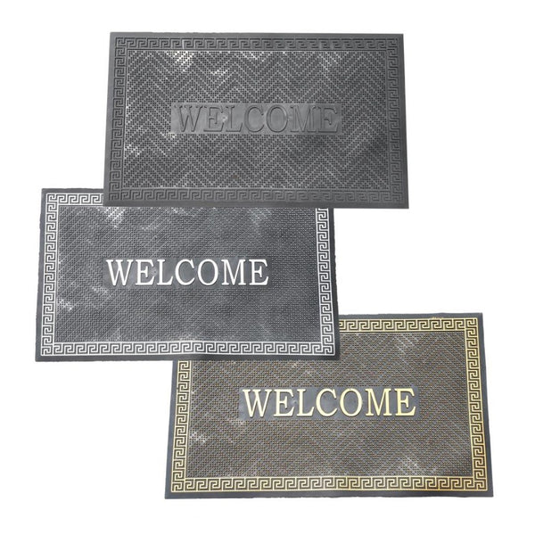 Multi-color Greek Key Border Rubber Non Slip Waterproof Entrance Door Welcome Door Mat 45*75 cm