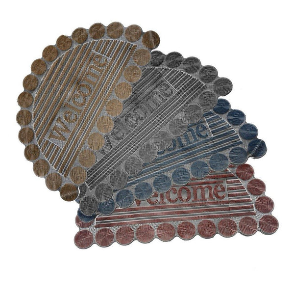 Multi-color Semi Circle Non Slip Waterproof Entrance Door Welcome Door Mat 45*75 cm