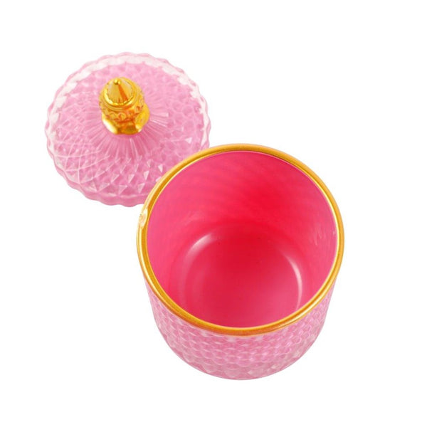 Crystal Glass Dome Shape Sugar Bowl Candy Jar with Lid R - 9cm ; H - 10 cm