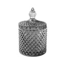 Crystal Glass Grey Dome Shape Sugar Bowl Candy Jar with Lid R - 9cm ; H - 10 cm