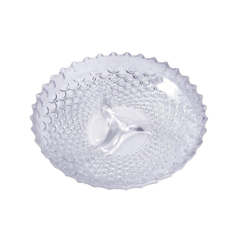 Fruits Nuts and Candies Glass Serving Divided Plater D - 23 cm