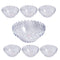 Crystal Cut Glass Fruit and Salad Bowl Pasta Serving Set of 7 Pcs big - 24 cm ; small - 11 cm