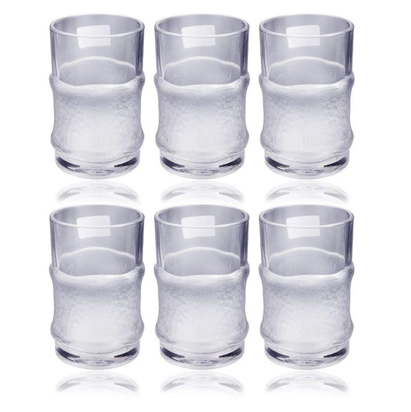 Drinking Rockslide Frosted Moulded Glass Tumblers Set of 6 Pcs 300 ml